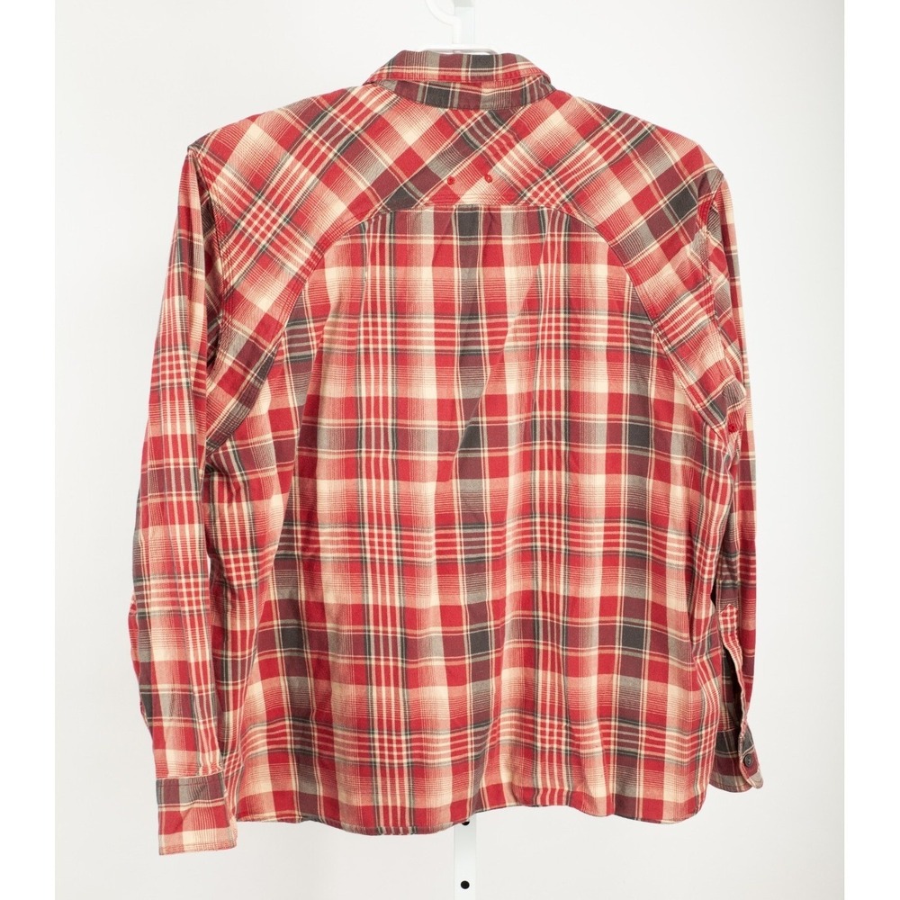 Lucky Brand Plaid Button Down Shirt Mens XL Red Flannel Long Sleeve Cotton - Picture 3 of 11